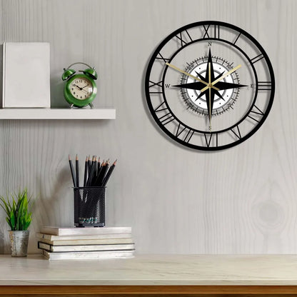 Nautical Compass Wall Clock - Luxury Design & Precision Craftsmanship