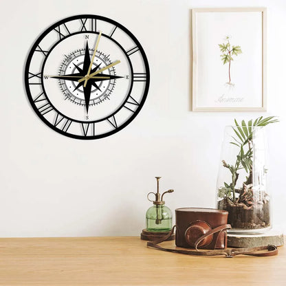 Nautical Compass Wall Clock - Luxury Design & Precision Craftsmanship