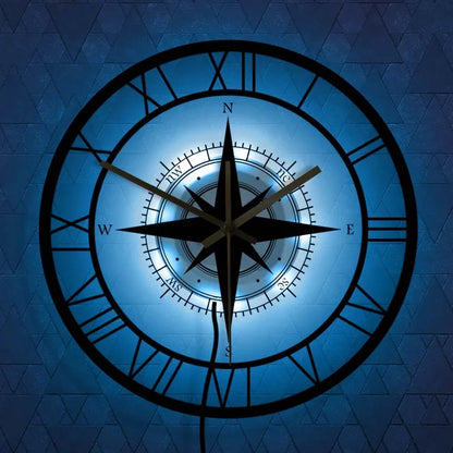 Nautical Compass Wall Clock - Luxury Design & Precision Craftsmanship