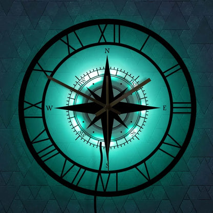 Nautical Compass Wall Clock - Luxury Design & Precision Craftsmanship