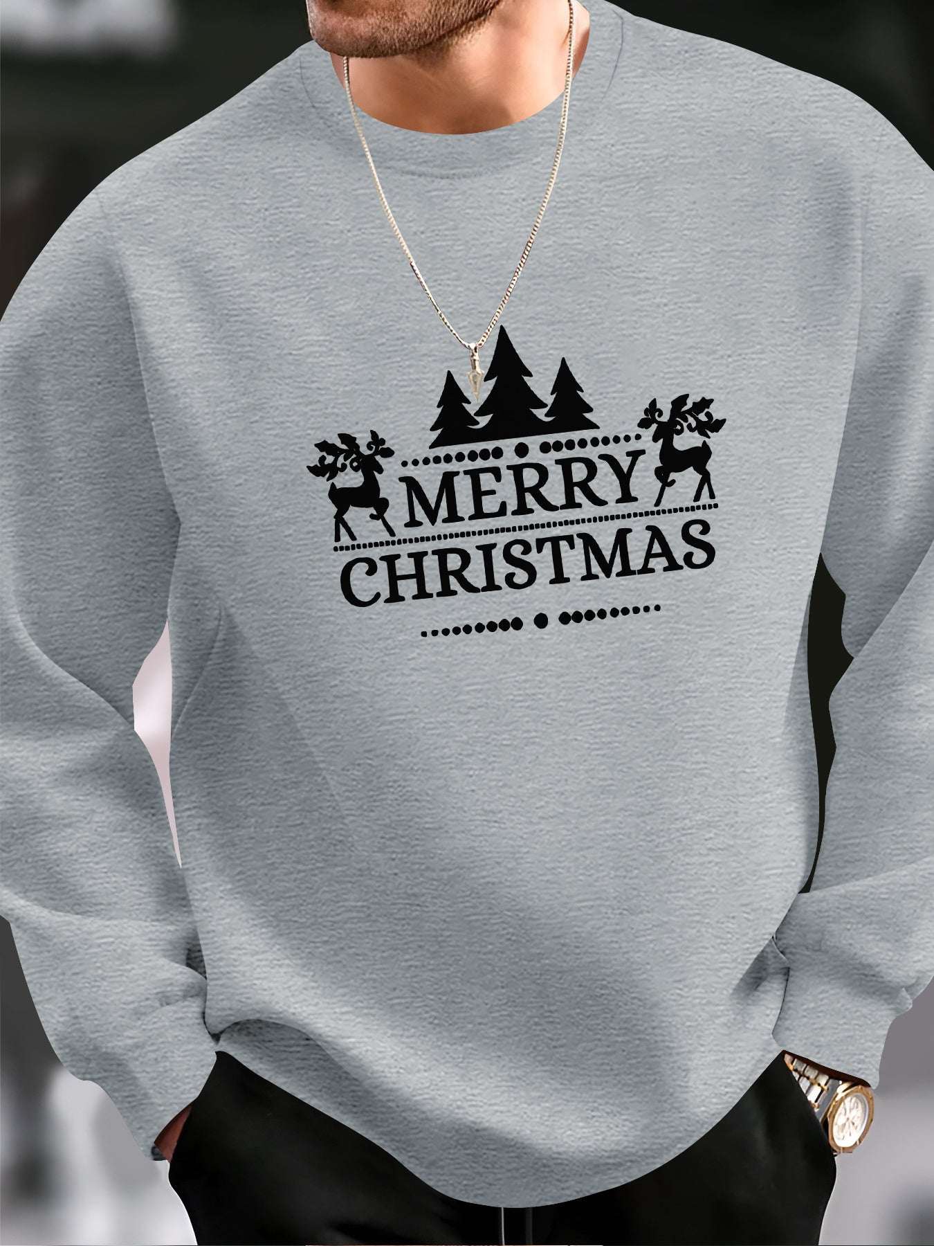 Niels | Men's Casual Christmas Jumper with Merry Christmas Print