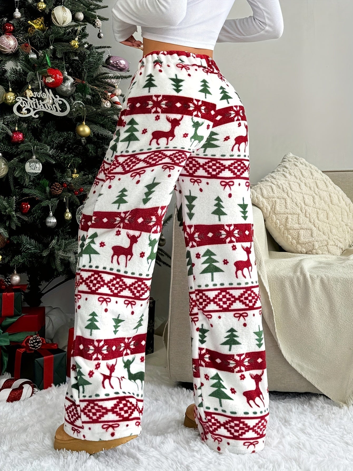 Nina | Casual Christmas Trousers with Drawstring Waist