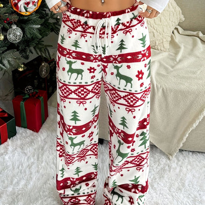 Nina | Casual Christmas Trousers with Drawstring Waist