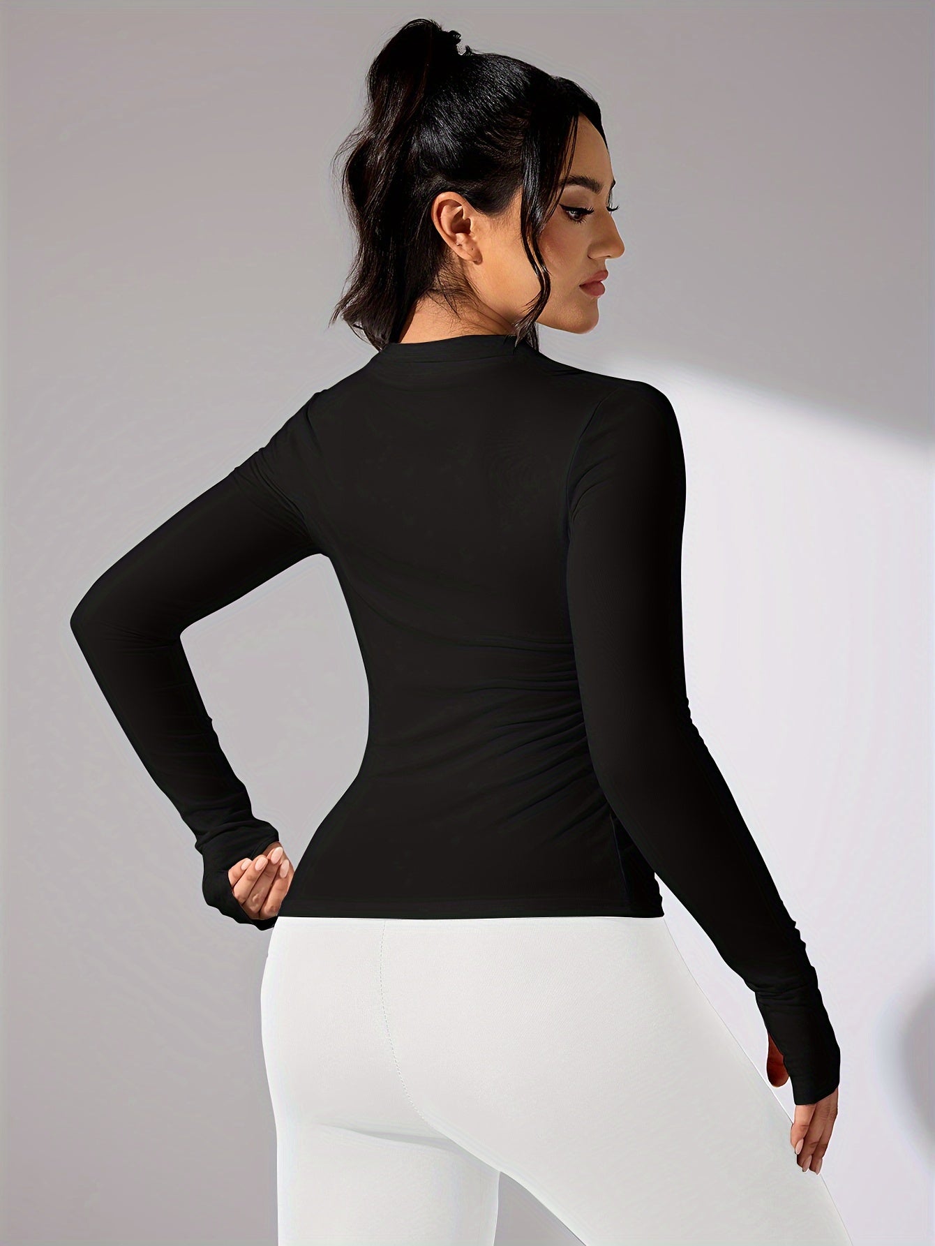 Nina | Plain Colour Casual Sports Jacket with Long Sleeves and Full Zip