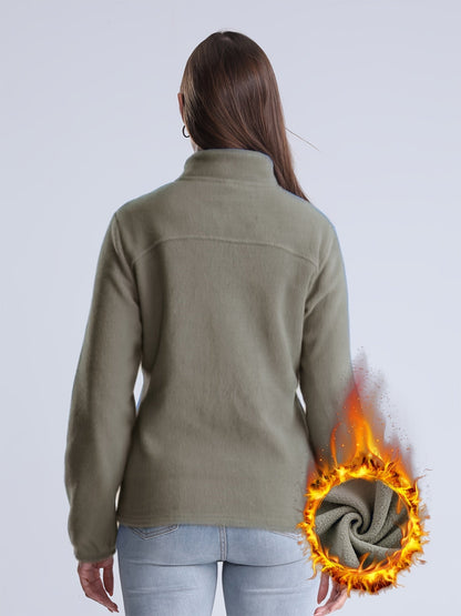 Nina | Plain plush-lined jacket with zip and pockets