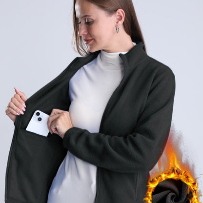 Nina | Plain plush-lined jacket with zip and pockets