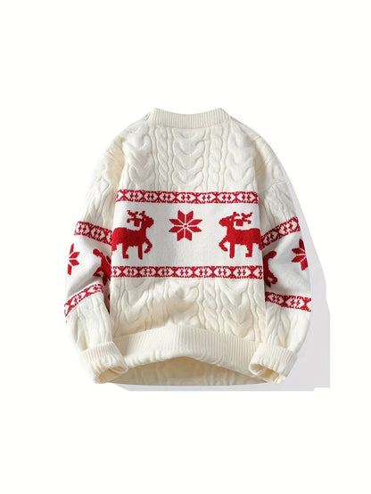 Nina | Festive Reindeer Pattern Knitted Jumper for Women