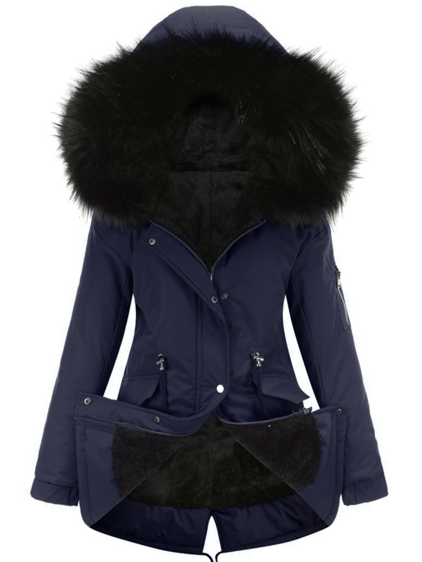 Nina | Zip-up fuzzy hoodie parka jacket