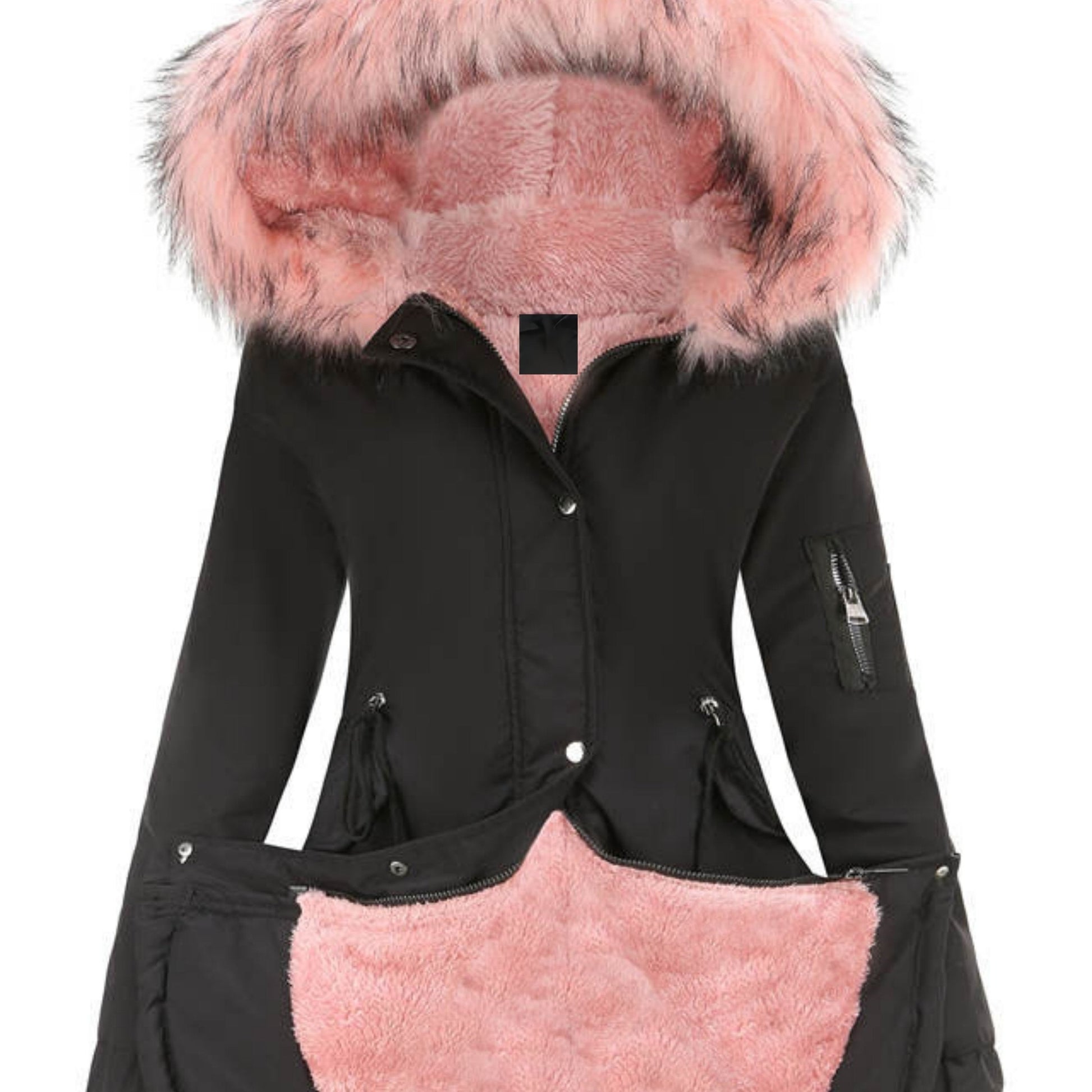 Nina | Zip-up fuzzy hoodie parka jacket