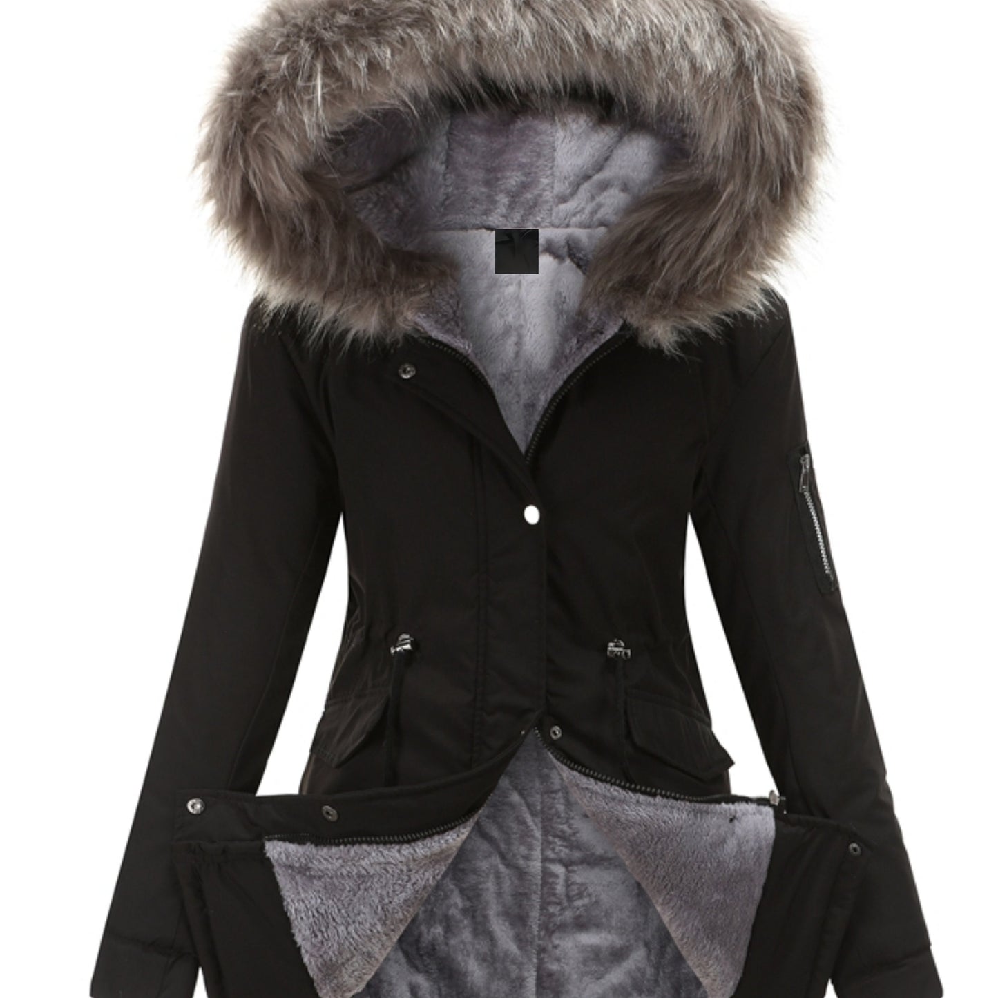 Nina | Zip-up fuzzy hoodie parka jacket