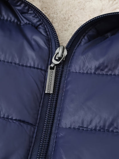 Nina | Warm puffy jacket with zip and faux fur lining