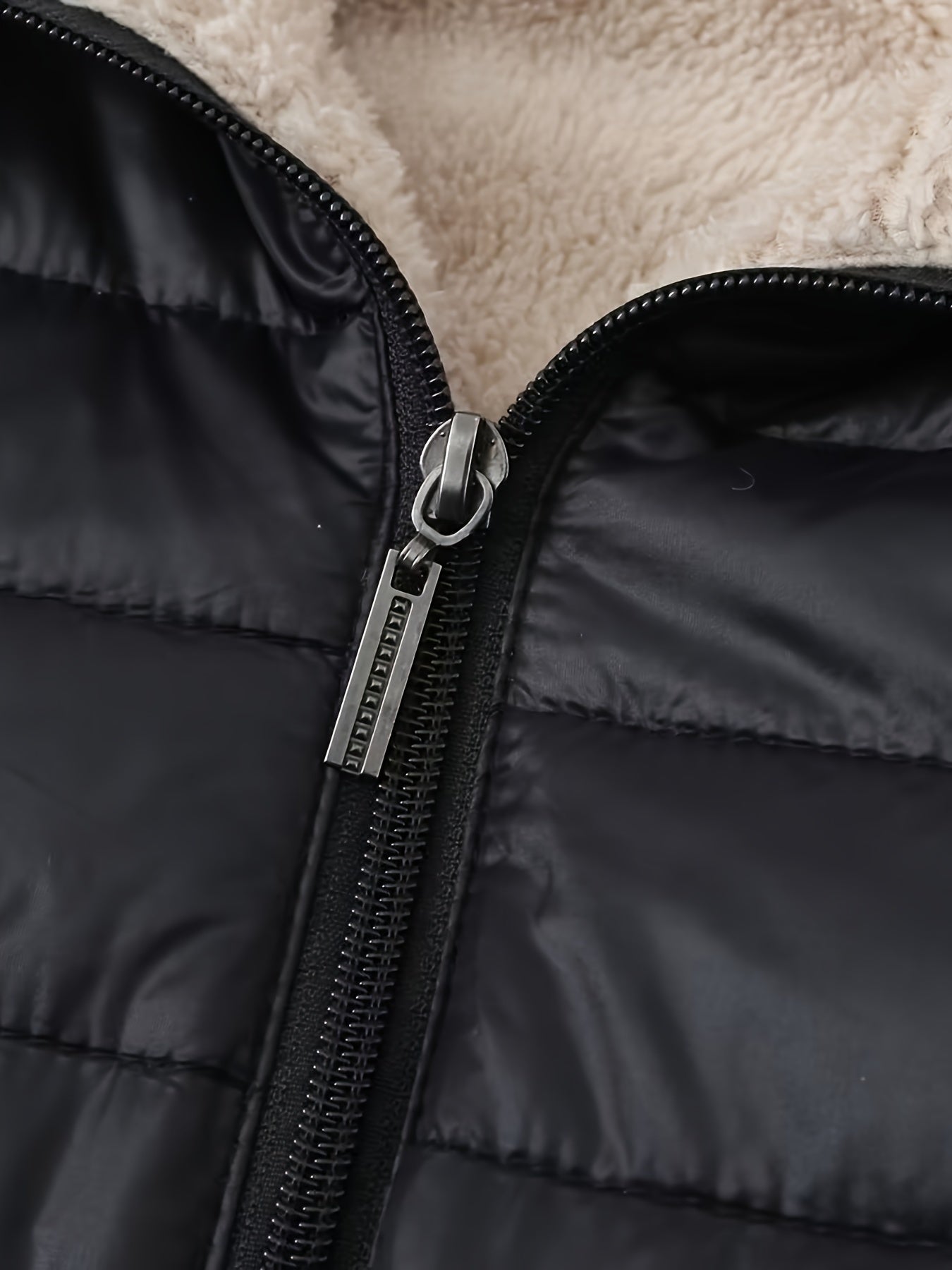 Nina | Warm puffy jacket with zip and faux fur lining