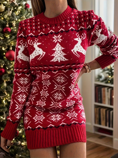 Noa | Elegant Christmas Sweater Dress with Long Sleeves