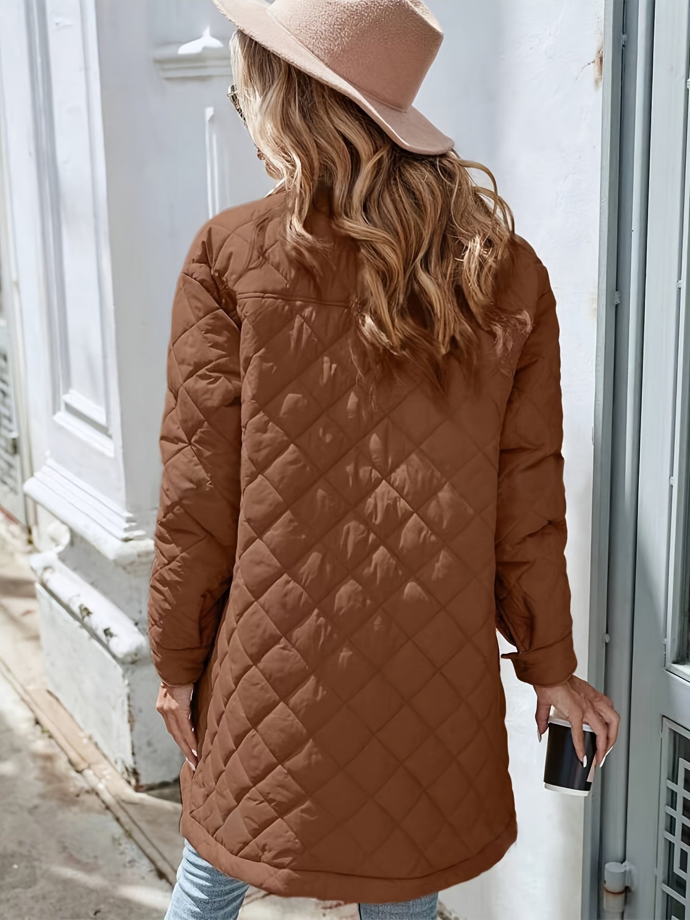 Noa | Quilted puffy jacket in solid colour
