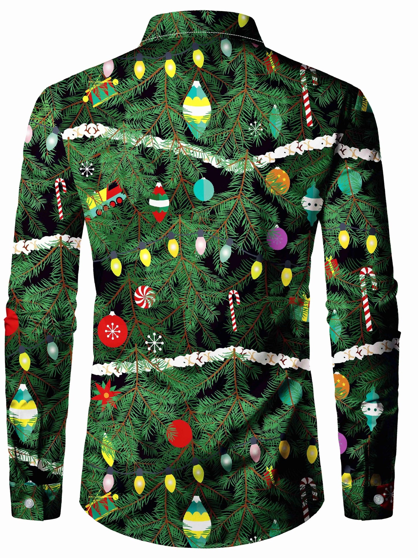 Noah | Christmas Tree Print Men's Shirt with Long Sleeves