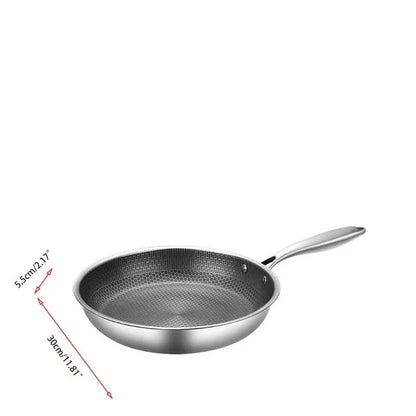 Antiaanbaklaag koekenpan van roestvrij staal - Duurzaam - Gezond koken - Perfecte warmteverdeling