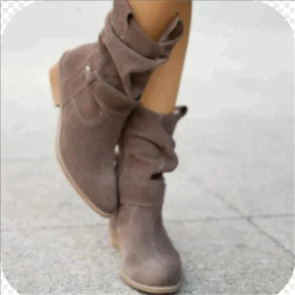 Ladies Casual Suede Look Ankle Boots with Warm Lining