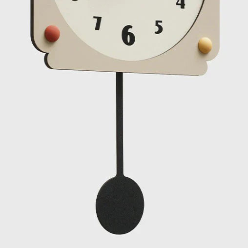 Nude & Black - Silent Irregular Rocking Wall Clock - Modern Design