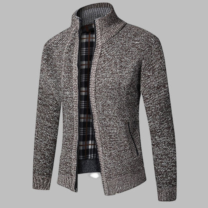Camisola de malha elegante com fecho para homem