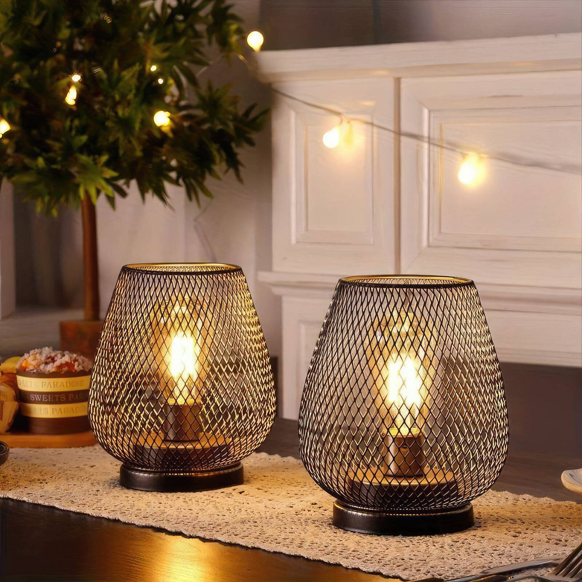 Sada stolních lamp RusticMesh – Industriální styl a atmosférické osvětlení