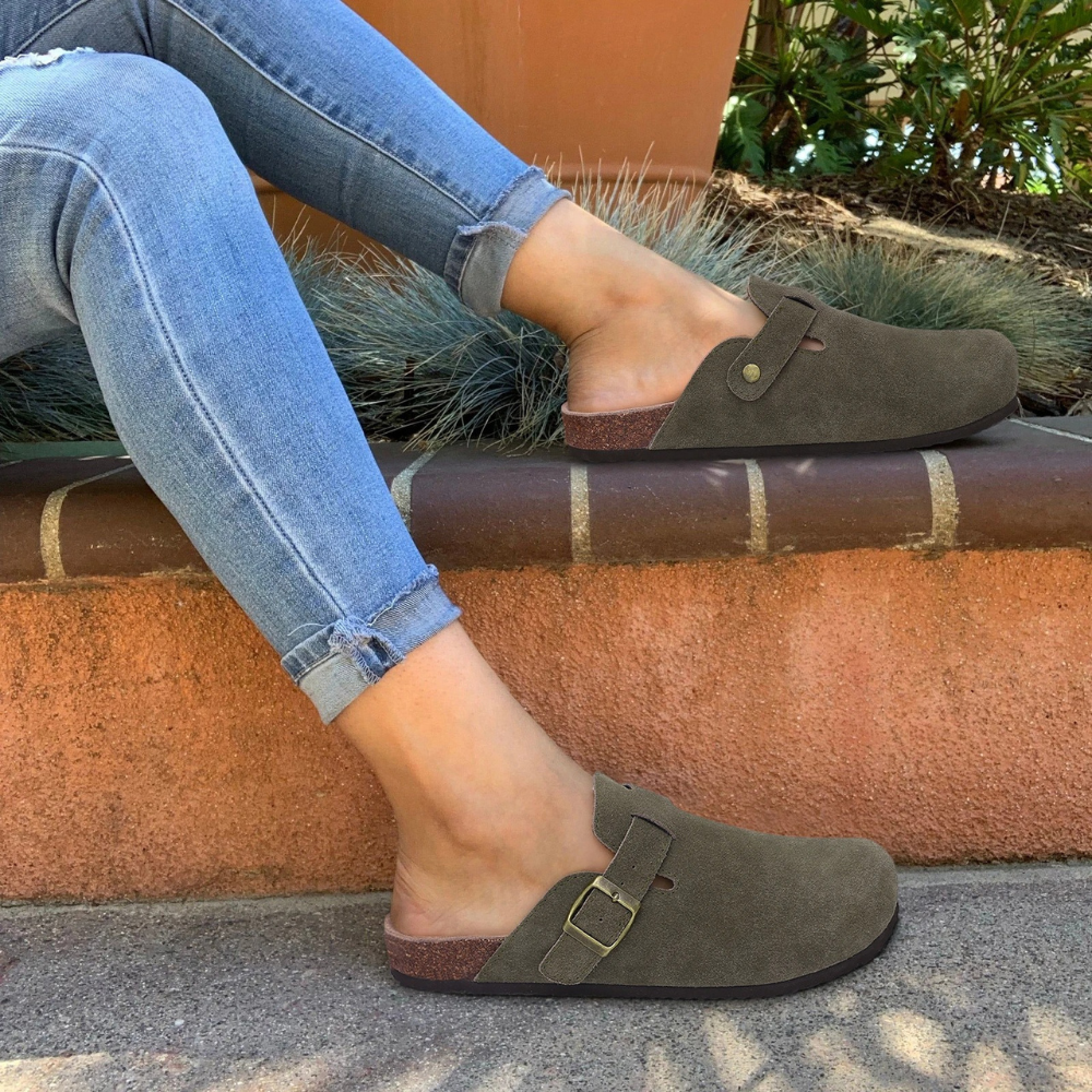 Orthopaedic Suede Cork Slippers for Women
