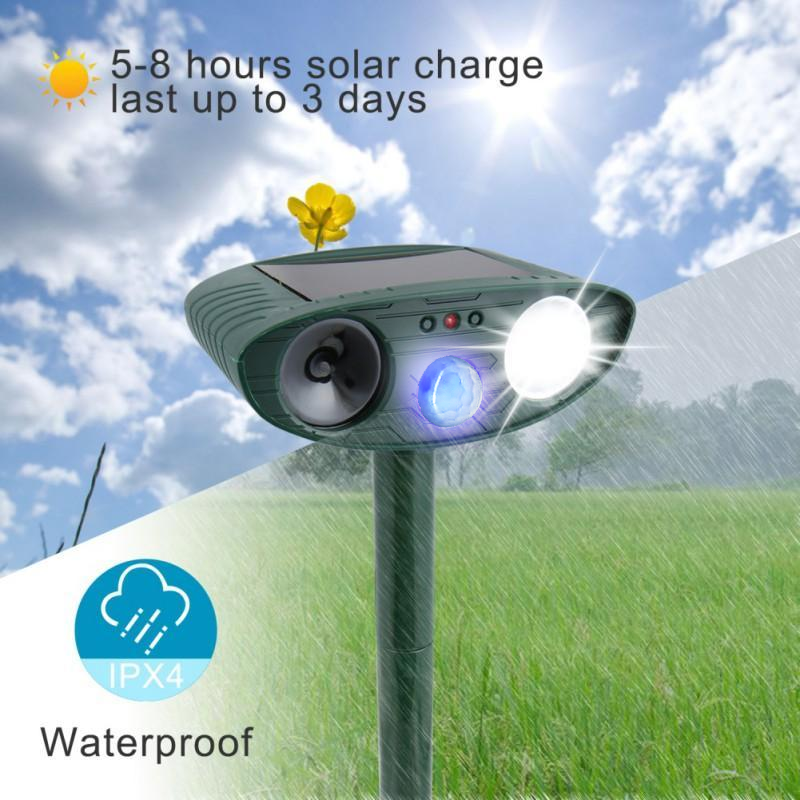 Solarbetriebener Ultraschall-Hirschvertreiber für den Garten