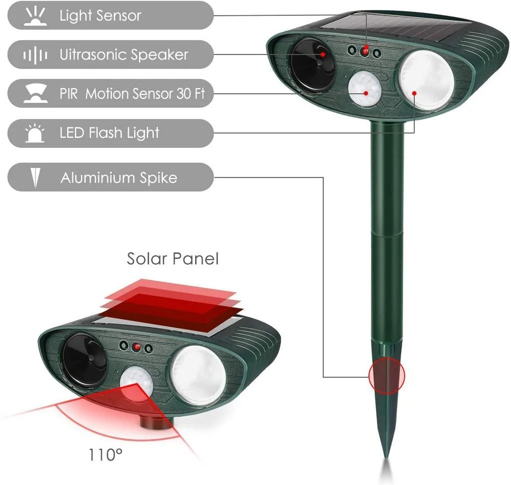 Solarbetriebener Ultraschall-Hirschvertreiber für den Garten