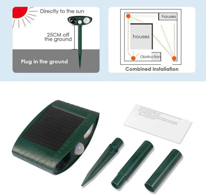 Solarbetriebener Ultraschall-Hirschvertreiber für den Garten
