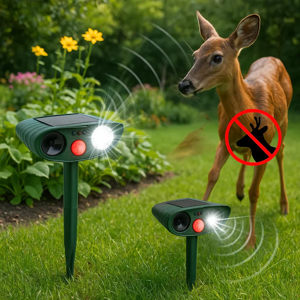 Solarbetriebener Ultraschall-Hirschvertreiber für den Garten