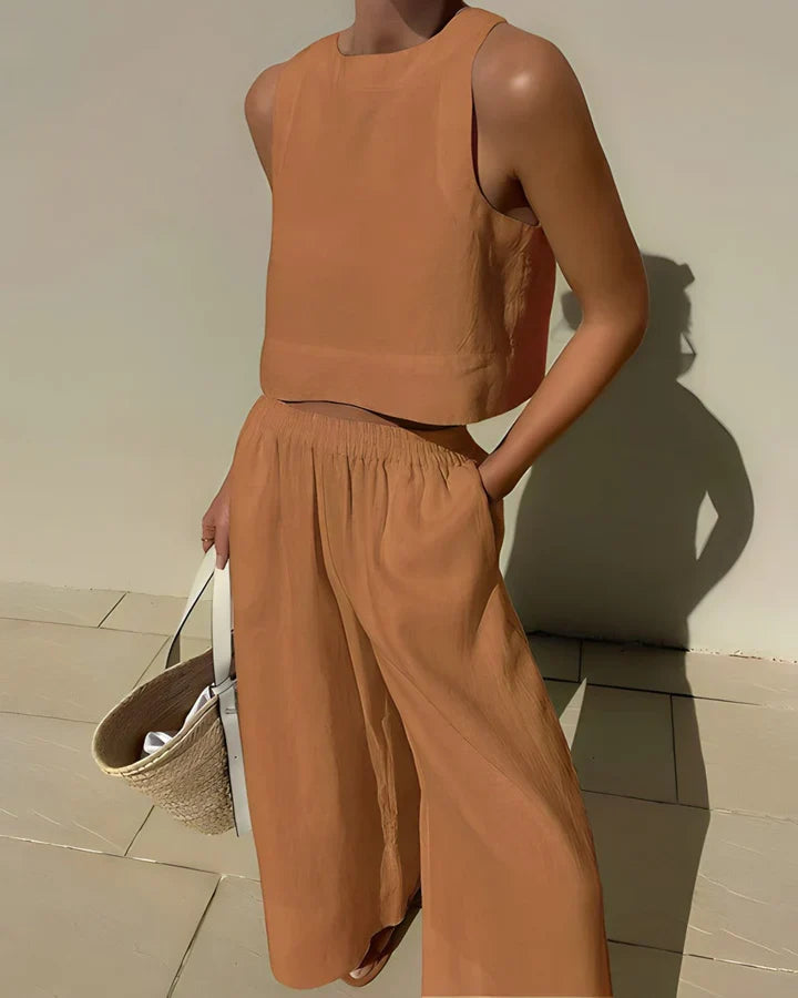 Loose, breathable summer clothing set for women - Paola