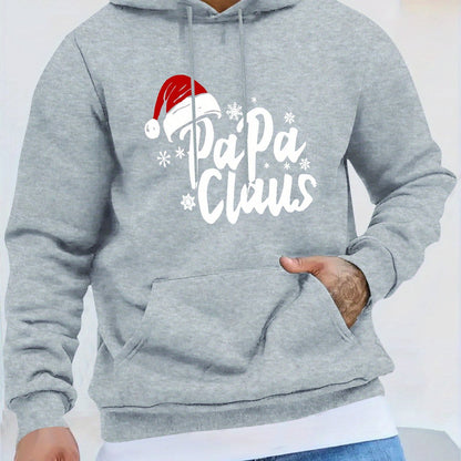 Papaclaus | Sweat à capuche Père Noël avec poche et manches longues