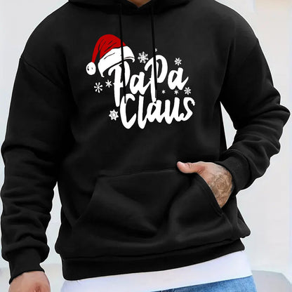Papaclaus | Sweat à capuche Père Noël avec poche et manches longues