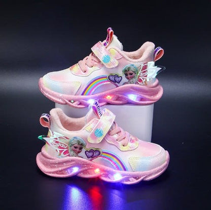 Sneakers glitterate arcobaleno - Scarpe LED per bambini avventurieri