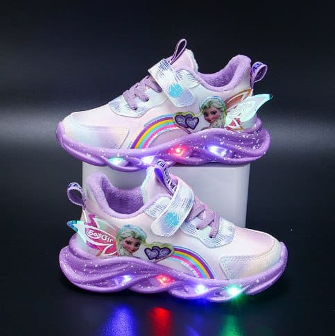 Sneakers glitterate arcobaleno - Scarpe LED per bambini avventurieri