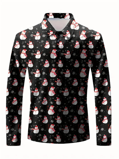 Pim | Chemise décontractée avec imprimé Père Noël et fermeture à boutons