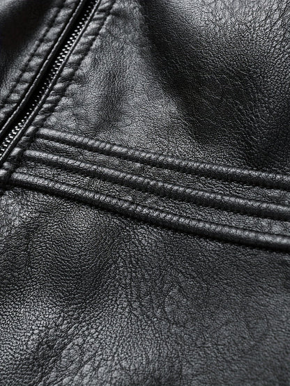 Pim | Veste en cuir synthétique pour homme avec poches zippées