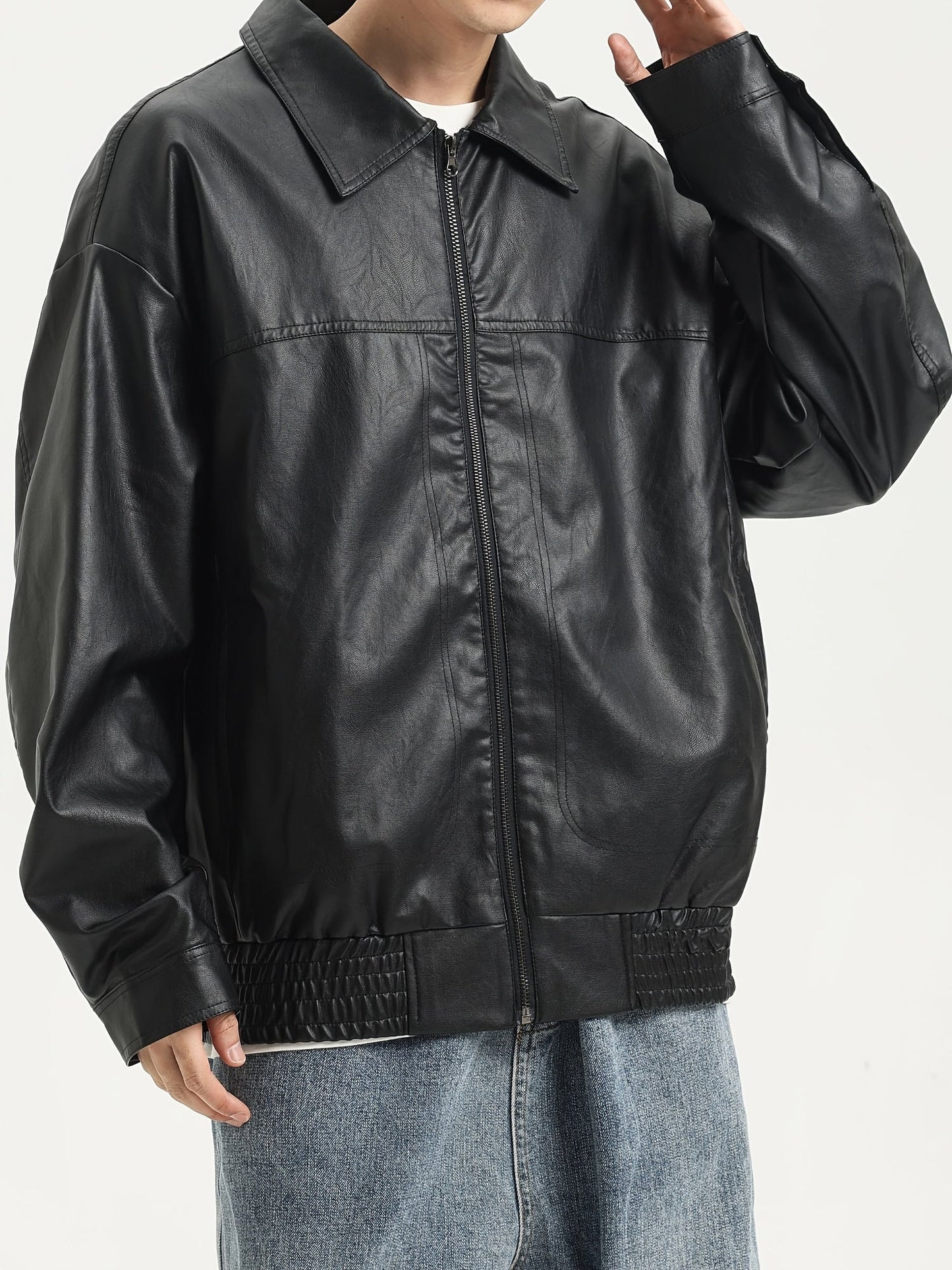Pim | Veste pour homme en cuir PU robuste
