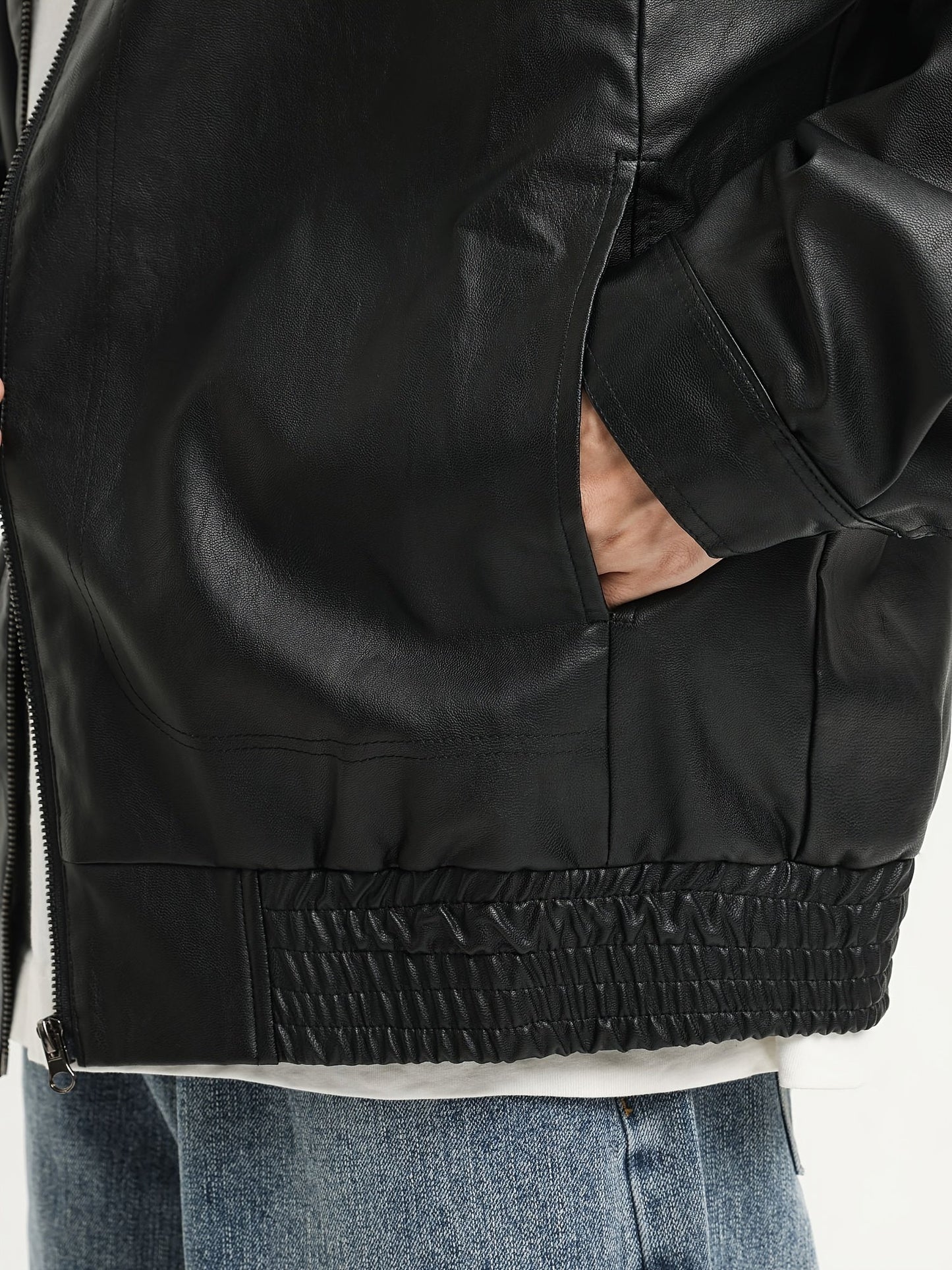 Pim | Veste pour homme en cuir PU robuste