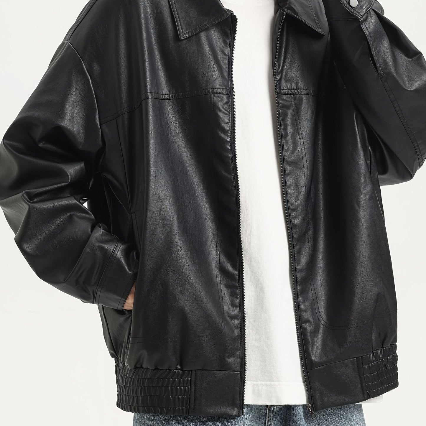 Pim | Veste pour homme en cuir PU robuste