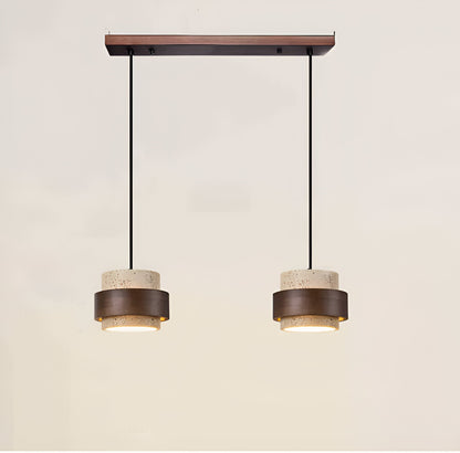 Retro Minimalist Pendant Lamp with Yellow Travertine