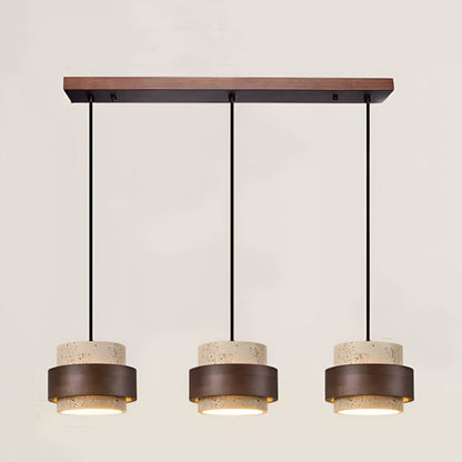 Retro Minimalist Pendant Lamp with Yellow Travertine