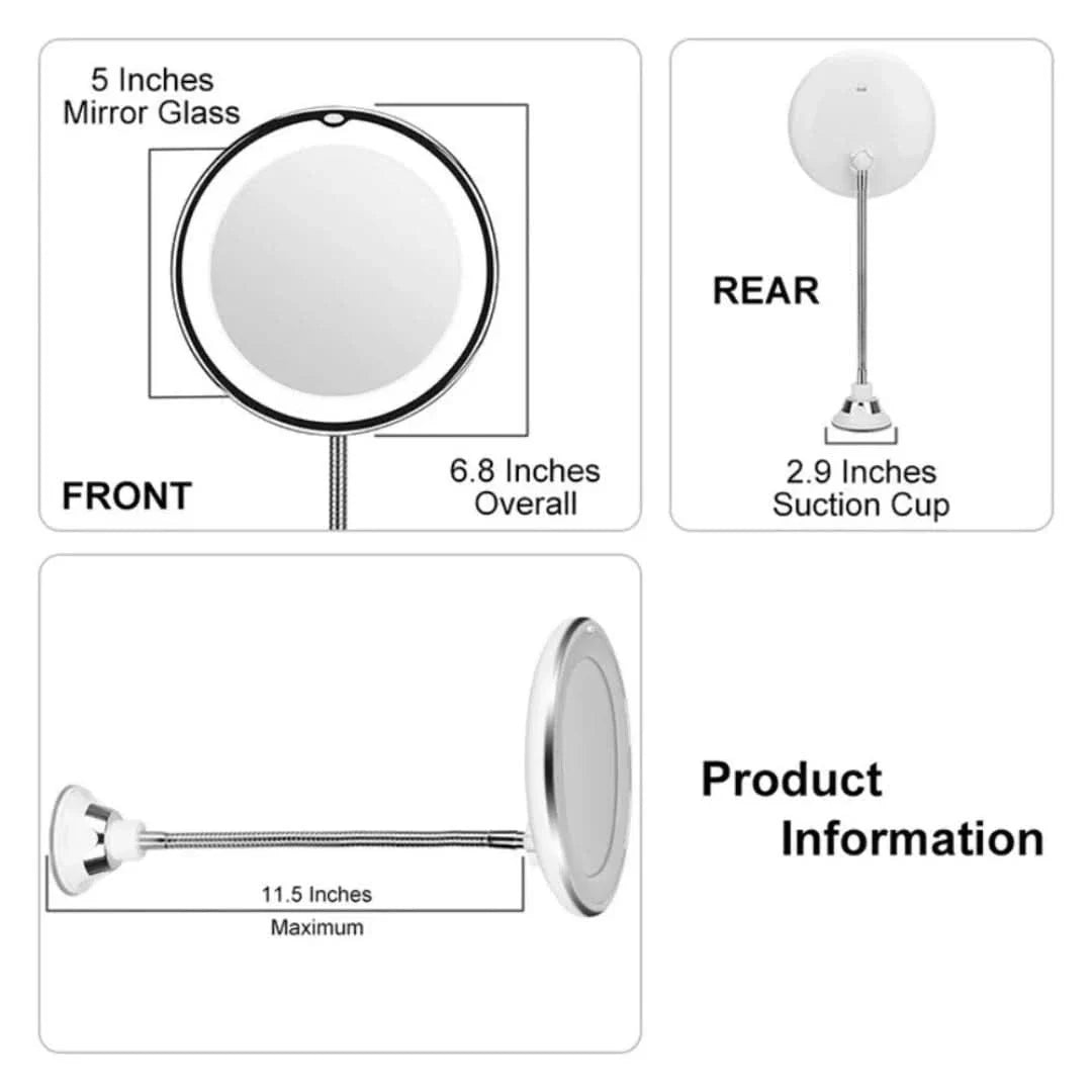 Wall Mirror | 10x Magnification & Illuminating