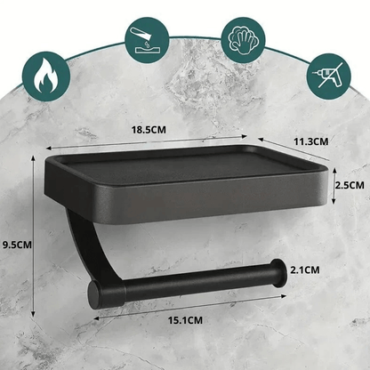 Portarotolo con mensola in acciaio inox per il bagno