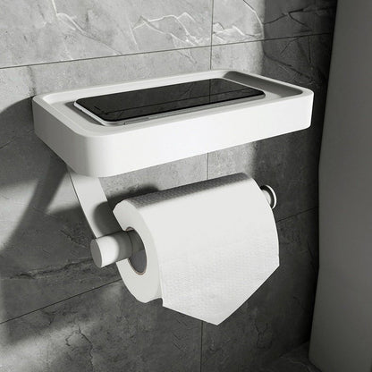 Portarotolo con mensola in acciaio inox per il bagno