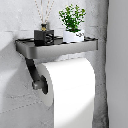 Portarotolo con mensola in acciaio inox per il bagno