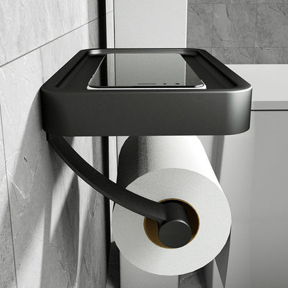 Portarotolo con mensola in acciaio inox per il bagno