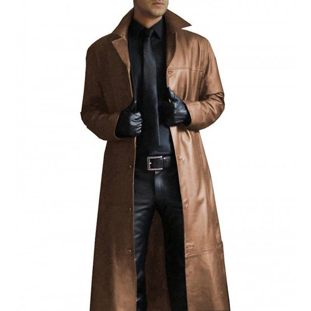 Long Leather Jacket for Men
