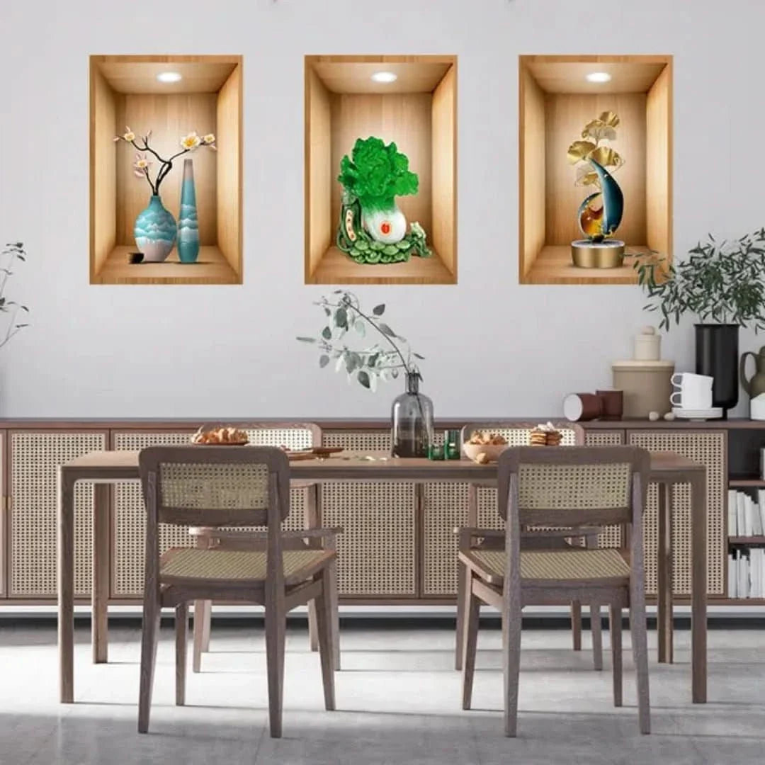 Print Sticker | 3D Flower Vase Wall Sticker