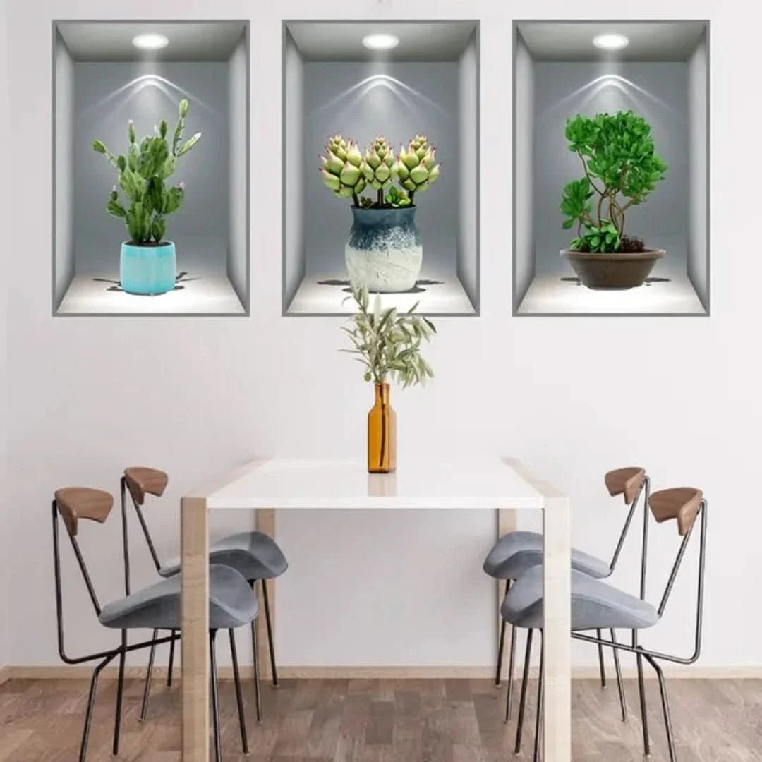 Print Sticker | 3D Flower Vase Wall Sticker