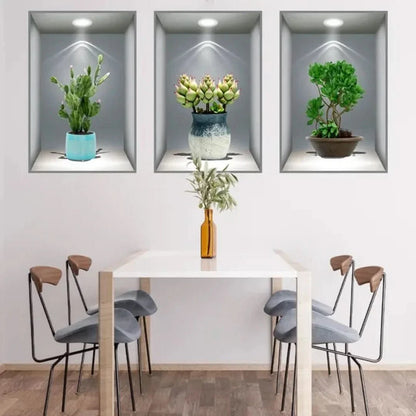 Print Sticker | 3D Flower Vase Wall Sticker